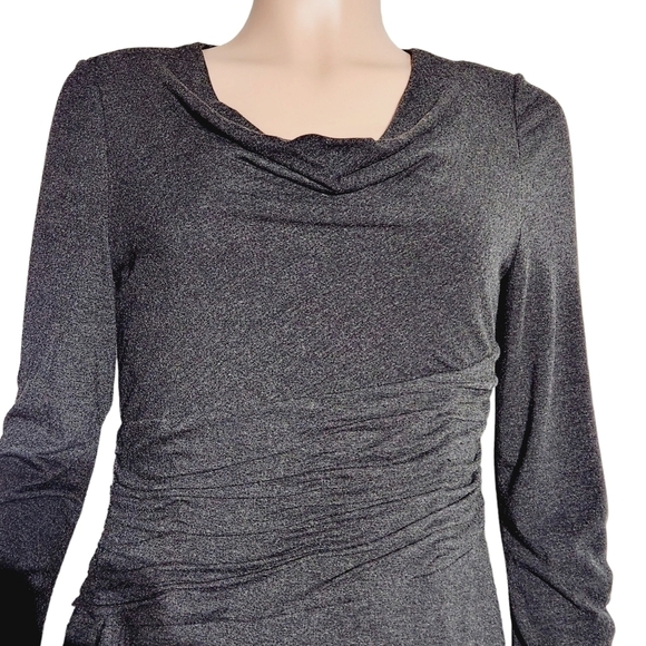 ADRIANNA Papell Sheath Dress With Ruched Waist and Sleeve Size 10 - Picture 2 of 11